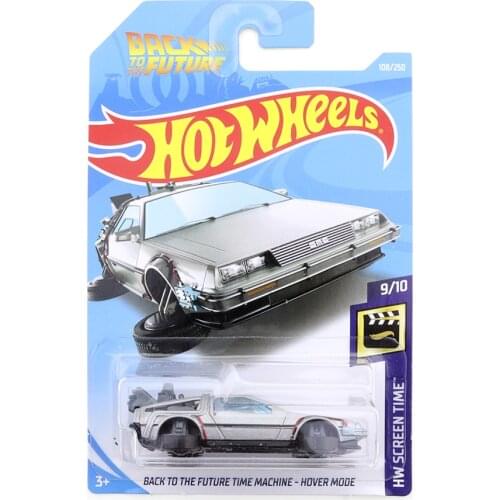 2019-108 Hot Wheels BACK TO THE FUTURE TIME MACHINE-HOVER MODE Mini Alloy Coupe 1/64 Metal Diecast Model Car Kids Toys Gift