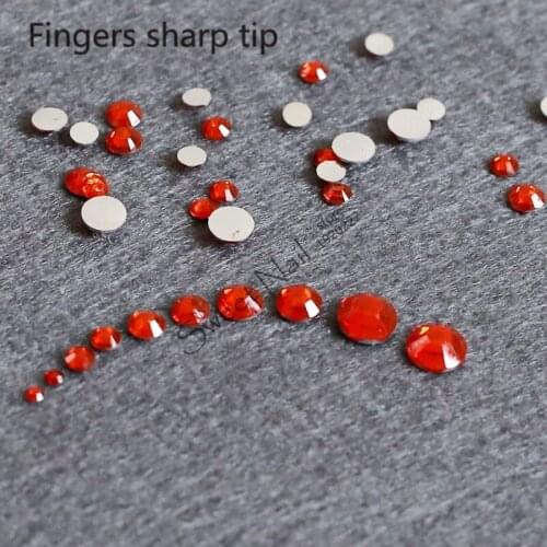 400pcs SS6-SS30 Mixed Size charming beautiful Sun Hung 14 facet round diamond sparkling acrylic nail art decoration N04