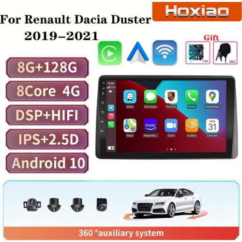 Car Android 10 2G+32G 10” 2 Din Car Video Radio Quad Core WIFI GPS Bluetooth Multimedia For Renault Duster Arkana 2019 carplay