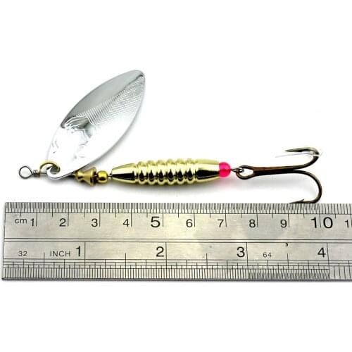 5pcs Metal Spoon Fishing Lure 10cm 17g Artificial Feather Hook Hard Fishing Bait Isca Fishing Spinnerbait Carp Fishing Tackle