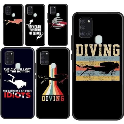 Scuba Diver Diving Underwater Snorkeling Case For Samsung A52 A72 A32 A12 A21S A20e A10 A20 A30 A40 A50 A70 A11 A31 A41 A51 A71