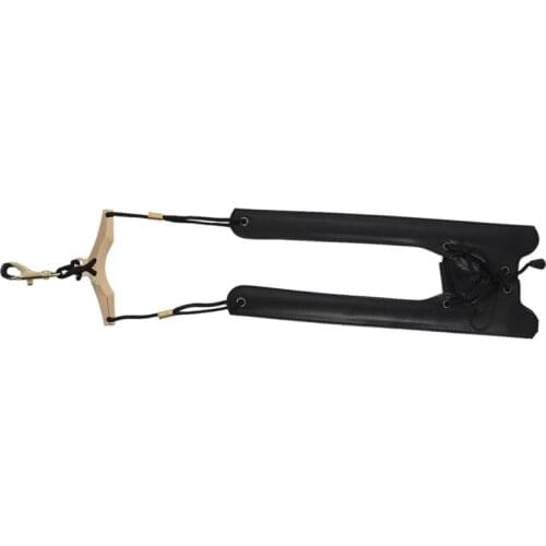 Black Adjustable Leather Saxophone Shoulder Neck Strap with Buckle Width 24Mm for Sax Players Music Lovers