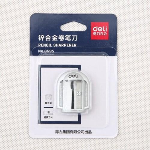Deli 1pcs Pencil Sharpener Metal Aluminum Office Supplies Student Learning Stationery Creative Simple Portable Durable Strong