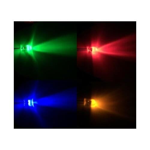 F3 100PCS 3MM Direct-insert LED light red, white, blue, yellow, green. Light-emitting Diode Full range (Short foot long 16-18mm)