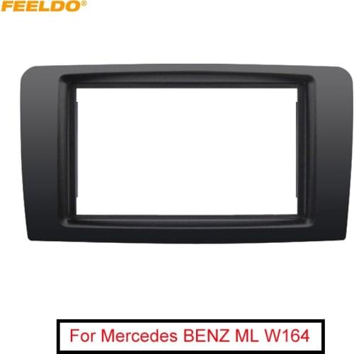 FEELDO Car Double Din Radio Fascia Frame Trim for Mercedes BENZ ML W164 2006-2010 Installation Audio Dash Panel Kit Frame #5115
