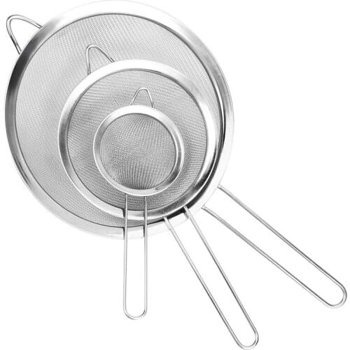 3Pcs Stainless Steel Filter Colander Strainers BBQ Filter Spoon With Clip Clamp Kitchen Food Fry Freched Sieve Tools Oil Drainer