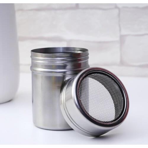 Hot New Stainless Steel Chocolate Shaker Cocoa Flour Icing Sugar Powder Coffee Sifter Lid Shaker Cooking Tool Coffee Accessories