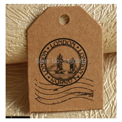 Customized shape cutting retro kraft paper tags/garment hang tag/earring jewelry tag/round tags/clothing printed labels brand