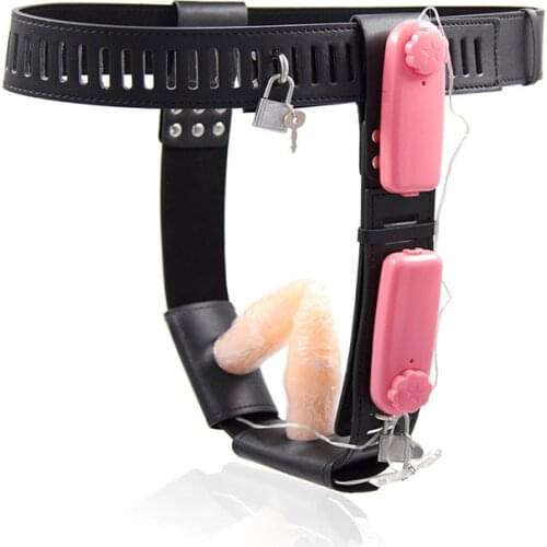 Sex Toys for Women Chastity Belt With Anal Plug Dildo Vibrator Masturbation Invisible Massage bondage Adult Games Sex Products