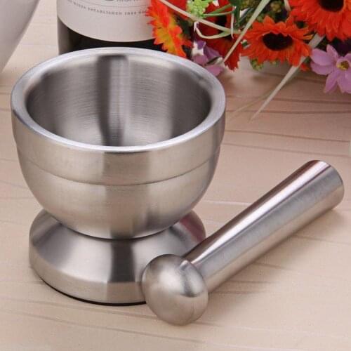 Stainless Steel Mortar and Pestle Kitchen Garlic Pugging Pot Pharmacy Bowl Household Kitchen Accessories dropshipping#38