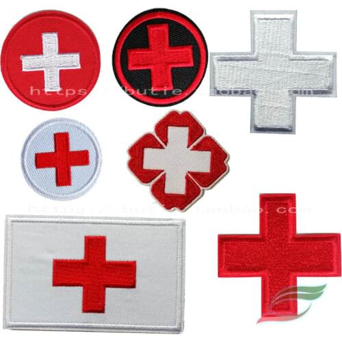 Adhesive tape sticker A533 White Cross Cross rescue logo clothes patch sticker medical clothes logo decal