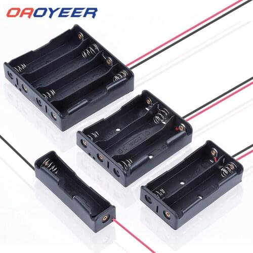 Oaoyeer 18650 Battery Storage Box DIY Batteries Clip Holder Container With Wire Lead Pin 1x 2x 3x 4x Power Battery Storage Case