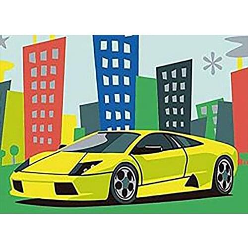 Paint By Number yellow Car Landscape Drawing On Canvas HandPainted Painting Art Gift DIY Pictures By Number Kits Home Decor