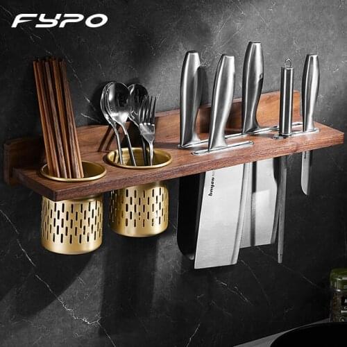 Fypo Kitchen Shelf Wall-mounted Household Storage Rack Tableware Organizer Spoon Fork Storage Rack Knife Block Holder