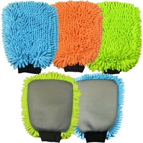 Easy To Dry Premium Soft Super Absorbancy High Density Auto Care Wash Towel Mitt Glove Car Cleaning Chenille Sponge