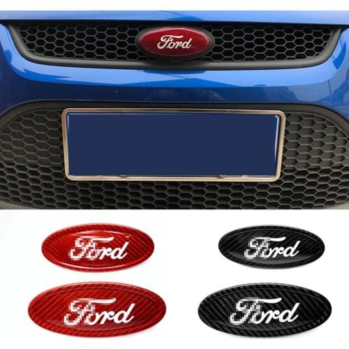 Genuine dry Carbon fiber Ford logo front and back logo for ford focus mondeo kuga Escort Edge Taurus 2005-2020 mk1 mk2 mk3 mk4