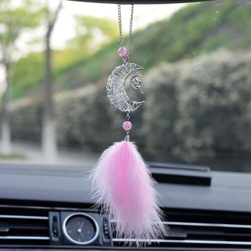 Mini Dream Catch Car Accessory Interior For Girls Feather Mirror Hanging Pendant In Auto Ethnic Home Decor Lucky Car Ornament