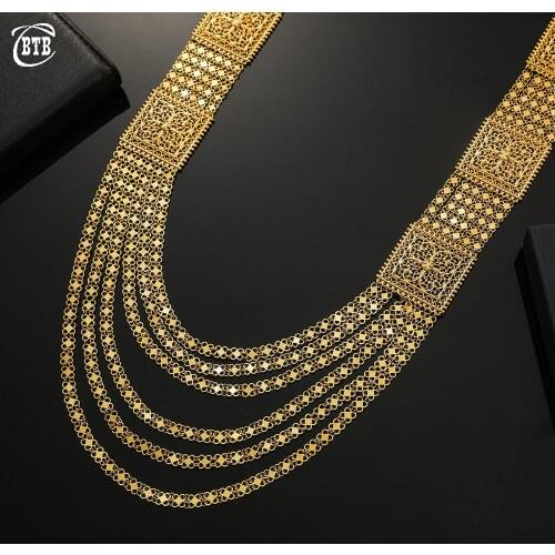 Islamic Fashion Vintage Turkey Muslim Gold Luxury Jewelry Wedding Ladies Gift Middle Eastern Women Necklace Wholesale