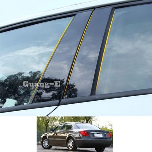 For Buick Larcosse 2006 2007 2008 Car PC Material Pillar Post Cover Door Trim Window Piano Black Molding Sticker Plate Parts