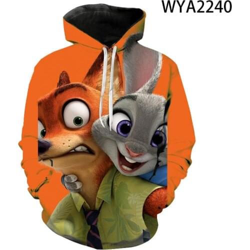 2020 New Cartoon Anime Fox Rabbit Sweatshirts 3D Print Men Women Children Hoodies Pullover Streetwear Boy Girl Kids Coat
