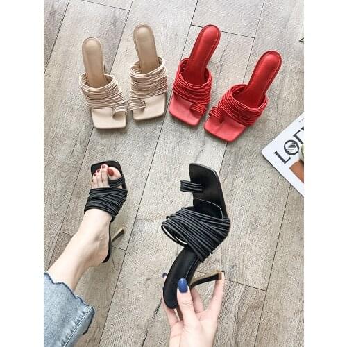 2021 summer new ladies slippers popular fashion all-match high heels stiletto sandals