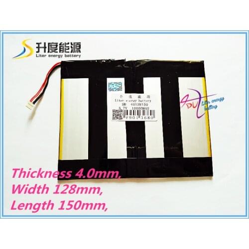 Polymer lithium ion battery 40128150 3.7v 10000mAh With plug For CH, Tablet PC Battery , Perfect quality of lar