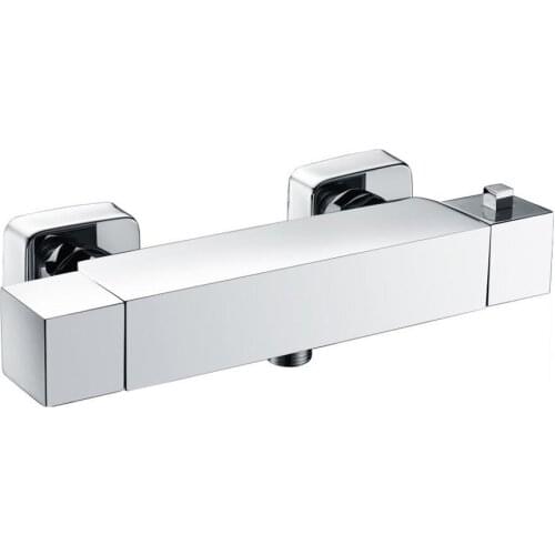 Polished Chrome Wall Mount European Style Bathroom Solid brass Thermostatic Shower Faucet Showering Mixer tap