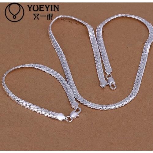 Silver plated jewelry set for women men unisex jewelry punk style wedding jewelry sets S085 bijoux Cheap