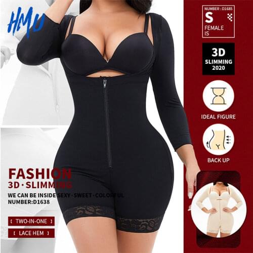 Long Sleeve adjustable sling breasted zipper waist slimming and belly contracting hip tight body shaping body shaper