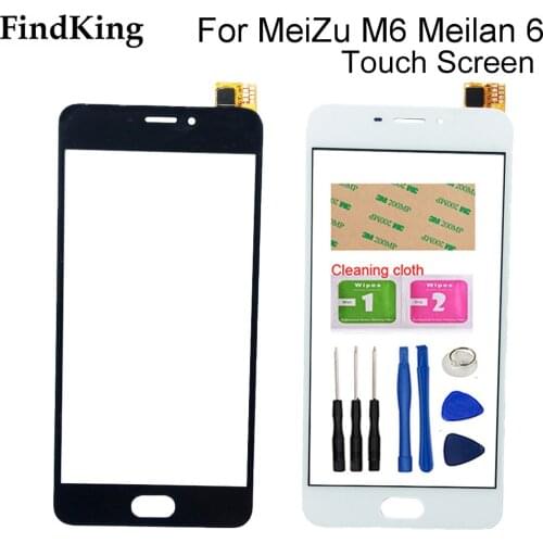 5.2''Touch Screen For Meizu M6 Touchscreen Digitizer Sensor For Meilan 6 Front Glass Lens Phone Spare Parts Tools 3M Glue Wipes