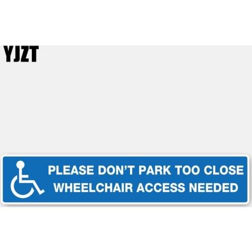 YJZT 13.7CM*2.5CM Warning Wheelchair Access Don't Park Too Close Motorcycle Window Decal Car Sticker 6-2915