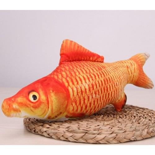 Funny Pet Soft Plush 3D Fish Shape Cat Toy Interactive Gifts Fish Catnip Toys Stuffed Pillow Doll Simulation Fish Toy For Pet