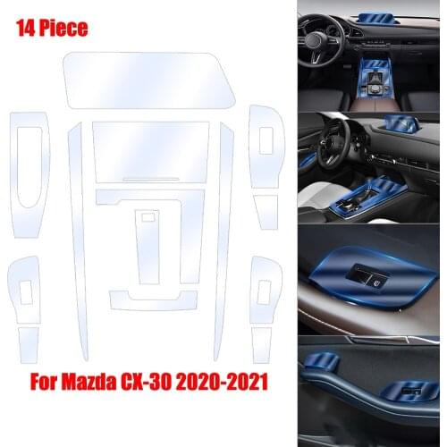 Screen Protector For Mazda CX-30 2020 2021 Car Interior Center Console Transparent TPU Protective Anti-scratch Film Navigation