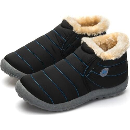 Women Snow Boots Fashion Slip on Lightweight Women Ankle Boots Winter New Keeping Warm Waterproof Flat Boots Plus Size 35-48