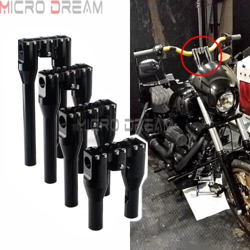 1-1/8" Top Clamp Straight Style Modular Handlebar Risers Kit for Harley Dyna Low Rider Sportster XL883 XL1200 Softail Breakout