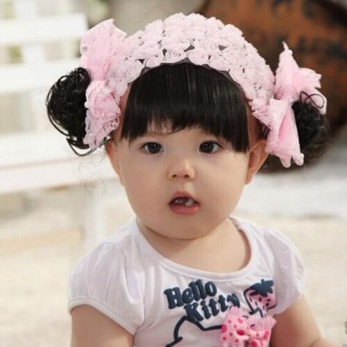 1 Piece Winter Hot Sale New Hat Fashion Cute Wig Flower Hair Children Baby Kids Cap Floral Warm Knitted