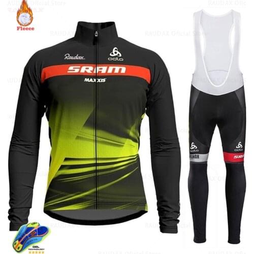 2021 Winter Cycling Jersey Scottes-rc Fleece Cycling Clothing MTB Cycling Bib Pants Set Bike Uniform Maillot Ciclismo Hombre