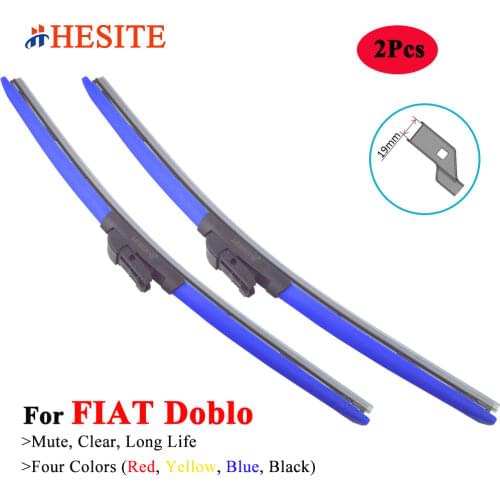 HESITE Colorful Windscreen Wipers For FIAT Doblo Cargo Antenne XL Van Camper Accessories 2010 2014 2020 Yellow Blue Wiper Blades