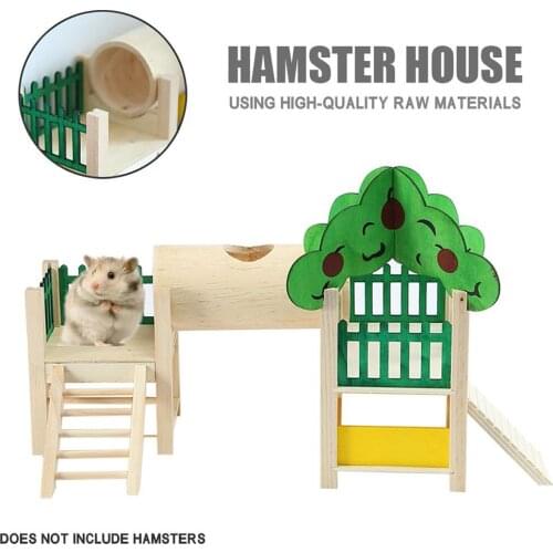 Wooden Castle Pet Hamster Maze Pet Pipeline Tunnel Fittings Tube Exercise Cage New Toy For Small Animal Nest Cage Supplies