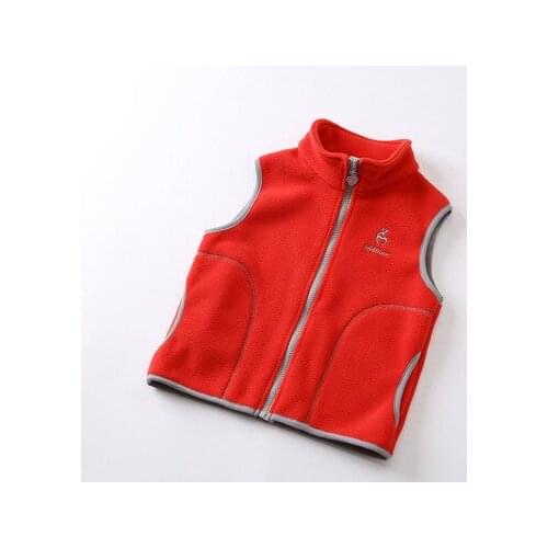 Childrens wear spring 2020 childrens Vest 2-14 years old double layer fleece standing collar shoulder vest for boys and girl