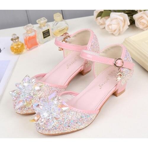 Children Dance Shoes Kids High Heel Princess Party Shoes Fashion Girls Sandals Baby Childrens Shoes Little Girl Crystal Shoe