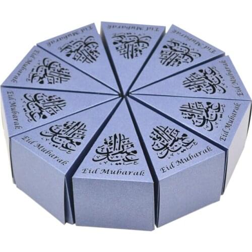 Eid Mubarak laser cut tri angle gift box for muslim decoration