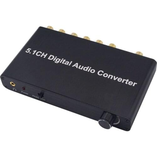 Elistooop 2018 5.1CH Digital Audio Converter Decoder SPDIF Coaxial to RCA DTS AC3/DST to 5.1 Amplifier Analog Converter for PS4