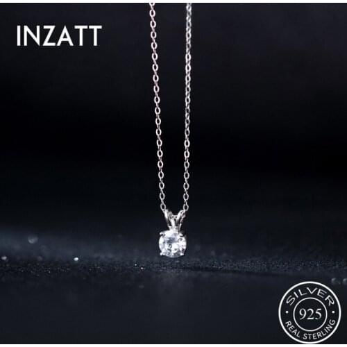 INZATT Real 925 Sterling Silver Zircon Rabbit Choker Necklace For Fashion Women Party Punk Fine Jewelry Cute Animal Accessories