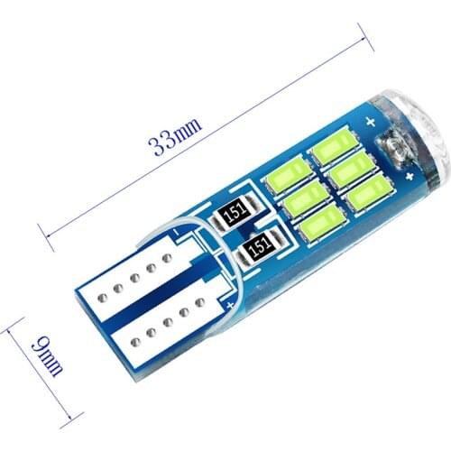 100Pcs/Lot New Normal Car Small Clearance Light Led Lamps T10 w5w 194 12v 4014 15SMD 2w 6000k Auto Interior Reading BulbS