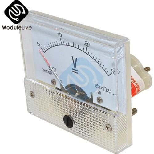 Hot DC 30V 85C1 Analog Panel Volt Voltage Meter Voltmeter Gauge Mechanical Analog Voltage Meter Gauge With Class 2.5 Accuracy