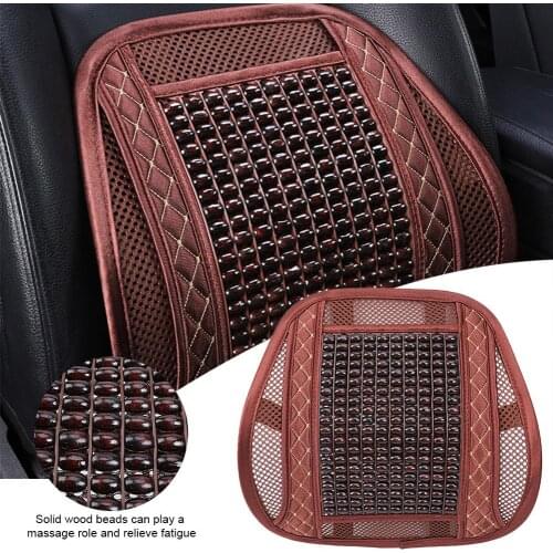 Hot Car Seat Support Cushion Summer Wood Beaded Seat Cover Massaging Breathable Back Cushion For Car Office Home Relief Pain
