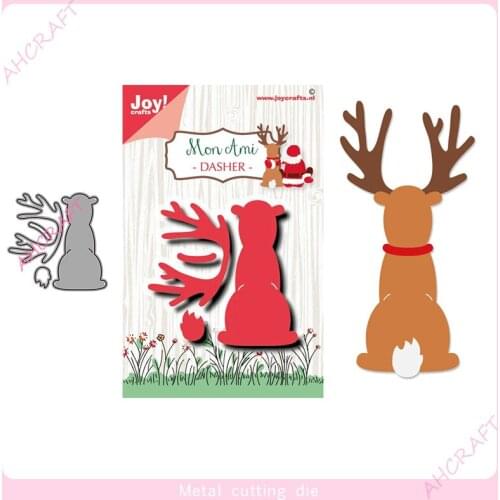 Christmas Elk back view Metal Cutting Dies for DIY Scrapbooking Photo Album Decorative Embossing PaperCard Crafts Die2020