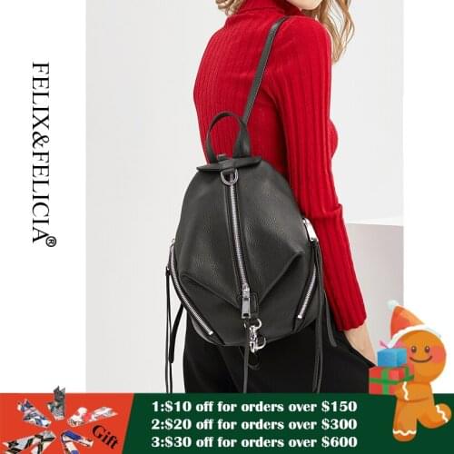 FELIX&FELICIA Factory Fashion Brand Women Backpack High Quality Genuine Leather Luxury Backpacks Teenage School Shoulder Bag
