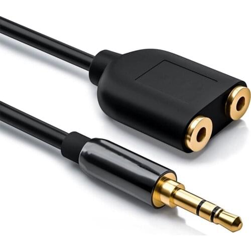 Headphone splitter one point two couples audio cable sharer 1 point 2 headphone adapter headphone adapter cable